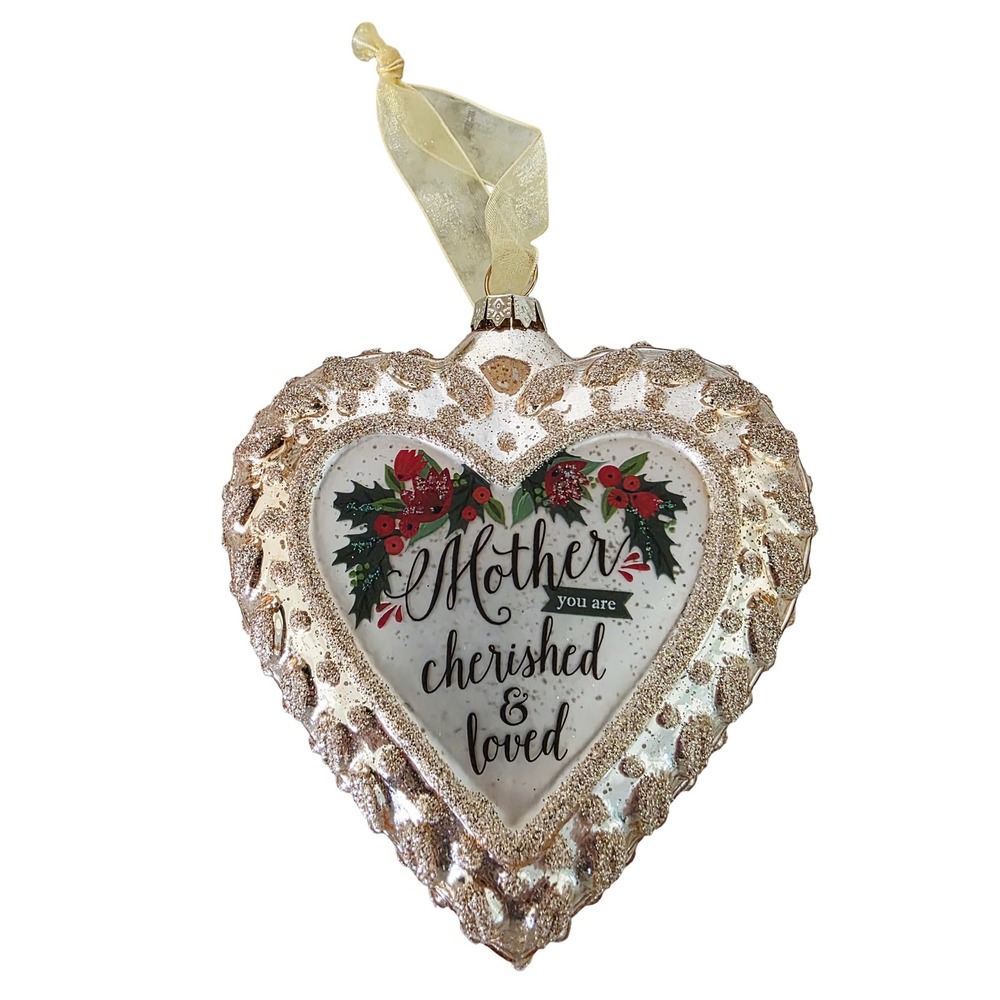 DEMDACO Mercantile Collection Mother Cherished‎ Loved Heart Ornament Holiday
